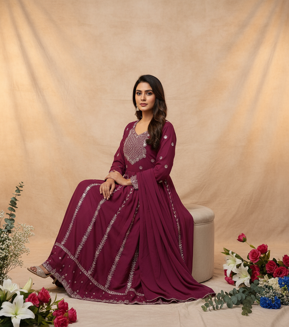Iraayah Élan – The Serene Majesty Anarkali Set